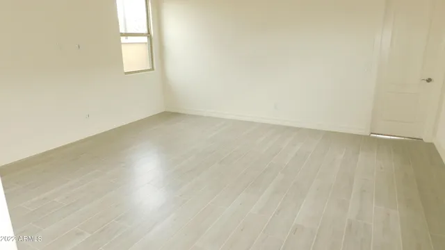 an empty room with a window