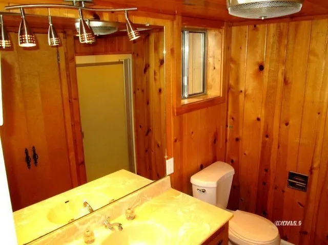 a bathroom with a sink and toilet