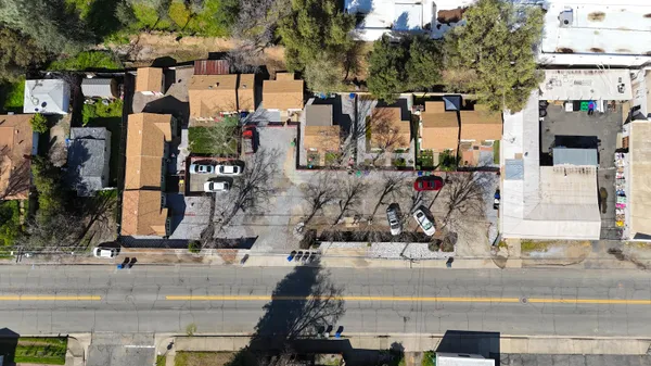 an aerial view of city