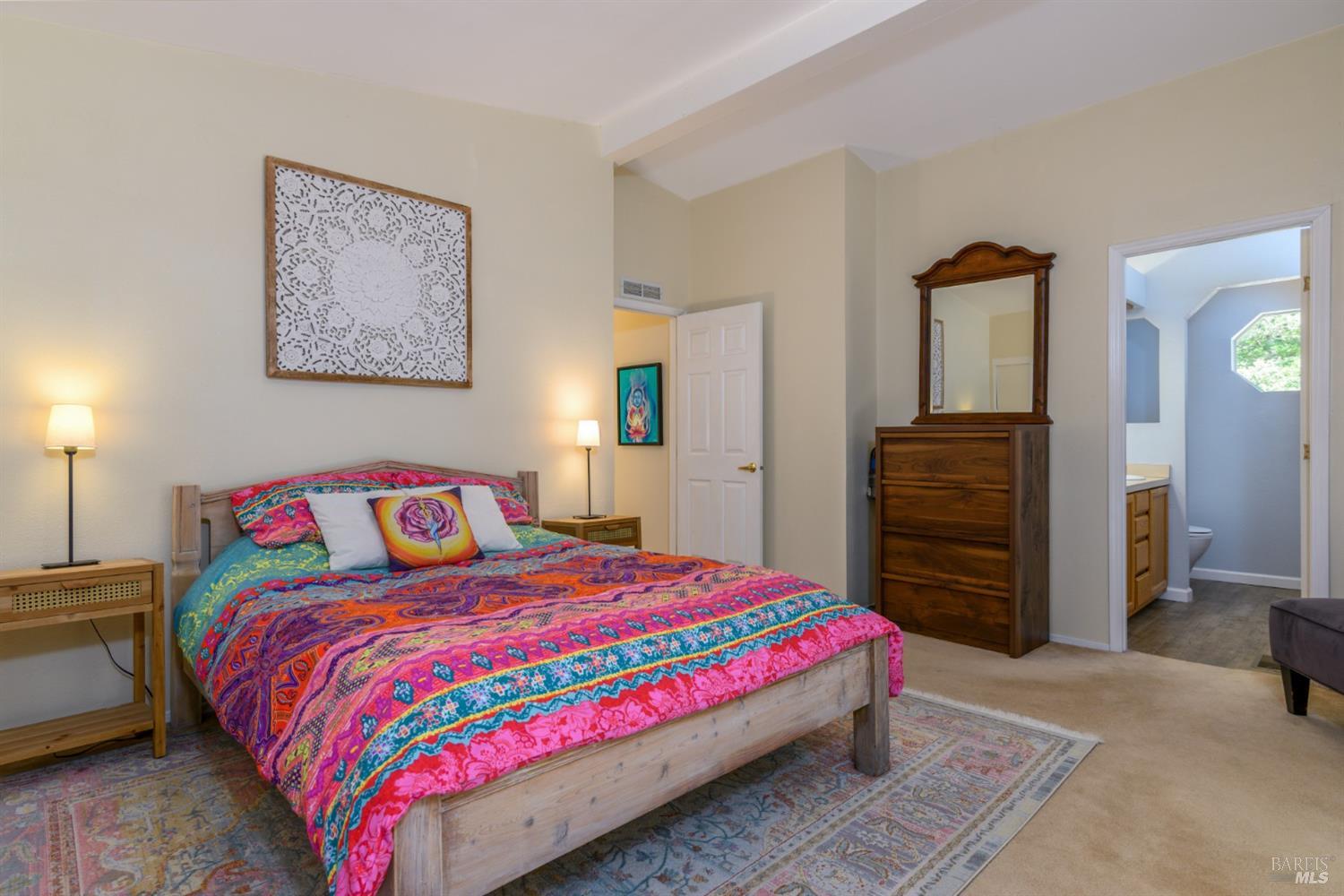 35551 Ocean View Street Gualala, CA 95445 - Photo 18 of 26 a bedroom with a bed and cabinets