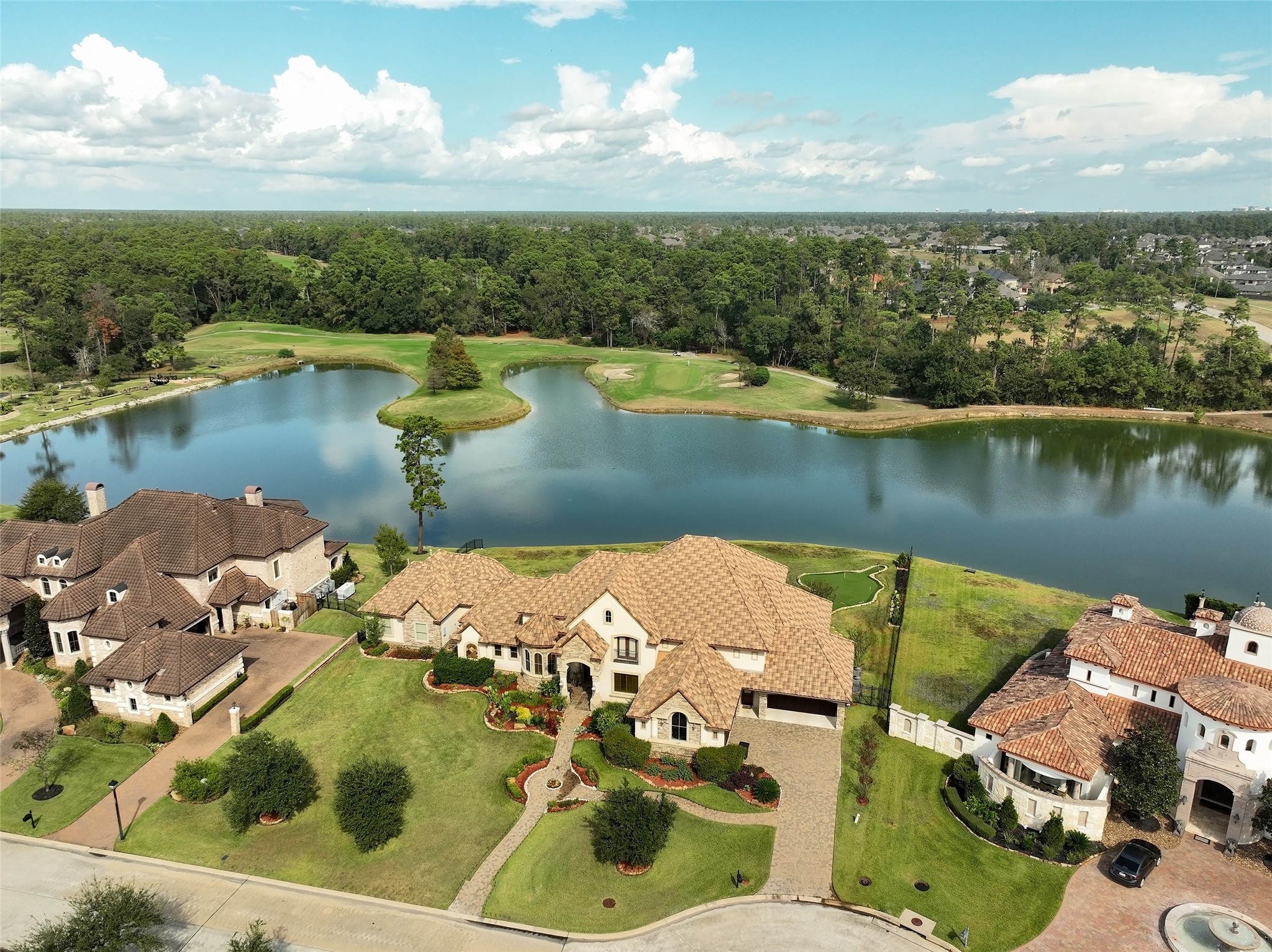 22 Post Shadow Estate Drive Spring, TX 77389 - Photo 4 of 50 a view of a lake with a mountain