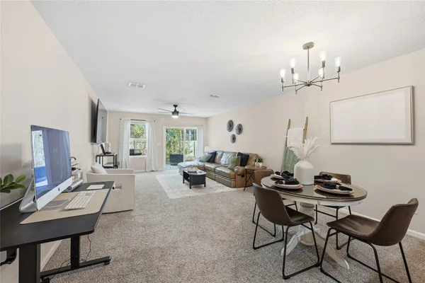 a living room with furniture