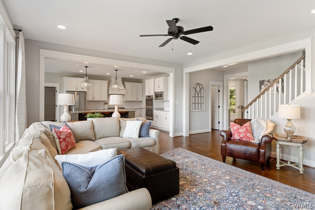 3812 Millmount Drive Powhatan, VA 23139 - Photo 13 of 48 a living room with furniture and a view of kitchen