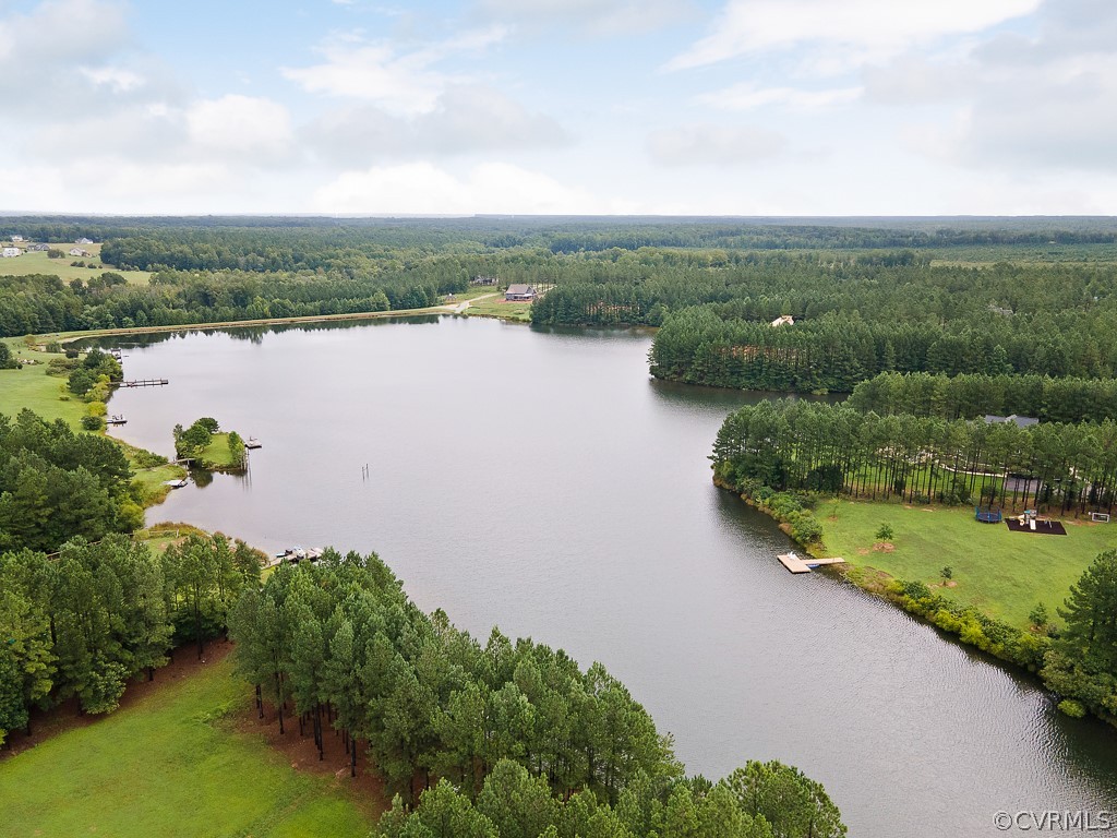 3812 Millmount Drive Powhatan, VA 23139 - Photo 44 of 48 an aerial view of green landscape with trees houses and lake view
