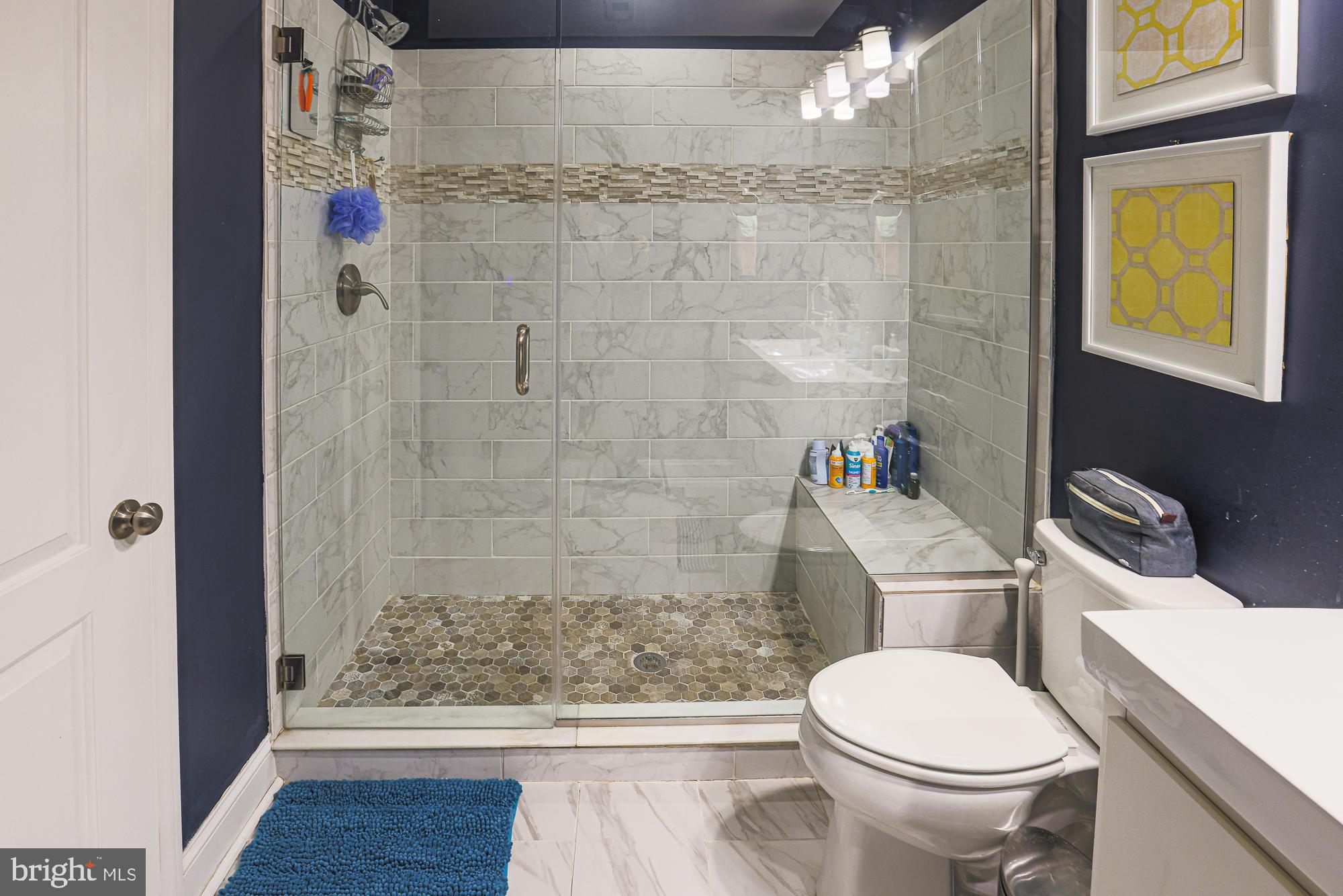 1446 Hull Street Baltimore, MD 21230 - Photo 35 of 54 a bathroom with a sink a toilet and shower