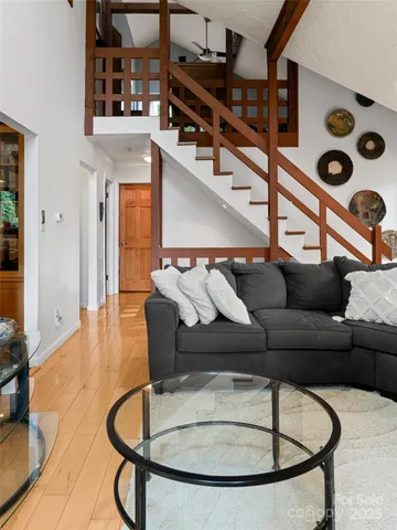 a living room with furniture