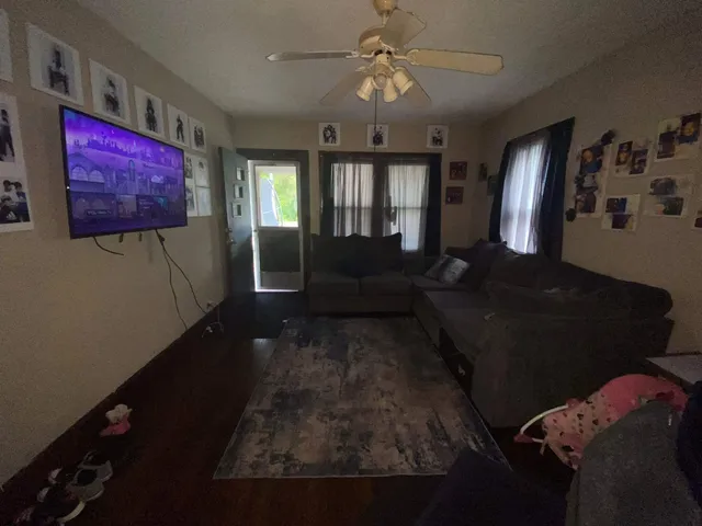 a living room with furniture