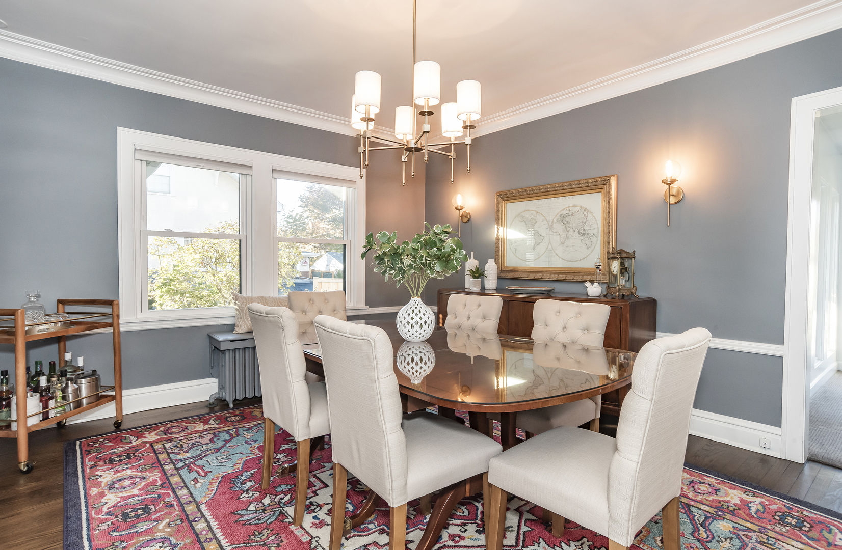 354 Robinson Court Riverside, IL 60546 - Photo 8 of 36 a view of a dining room with furniture window and wooden floor