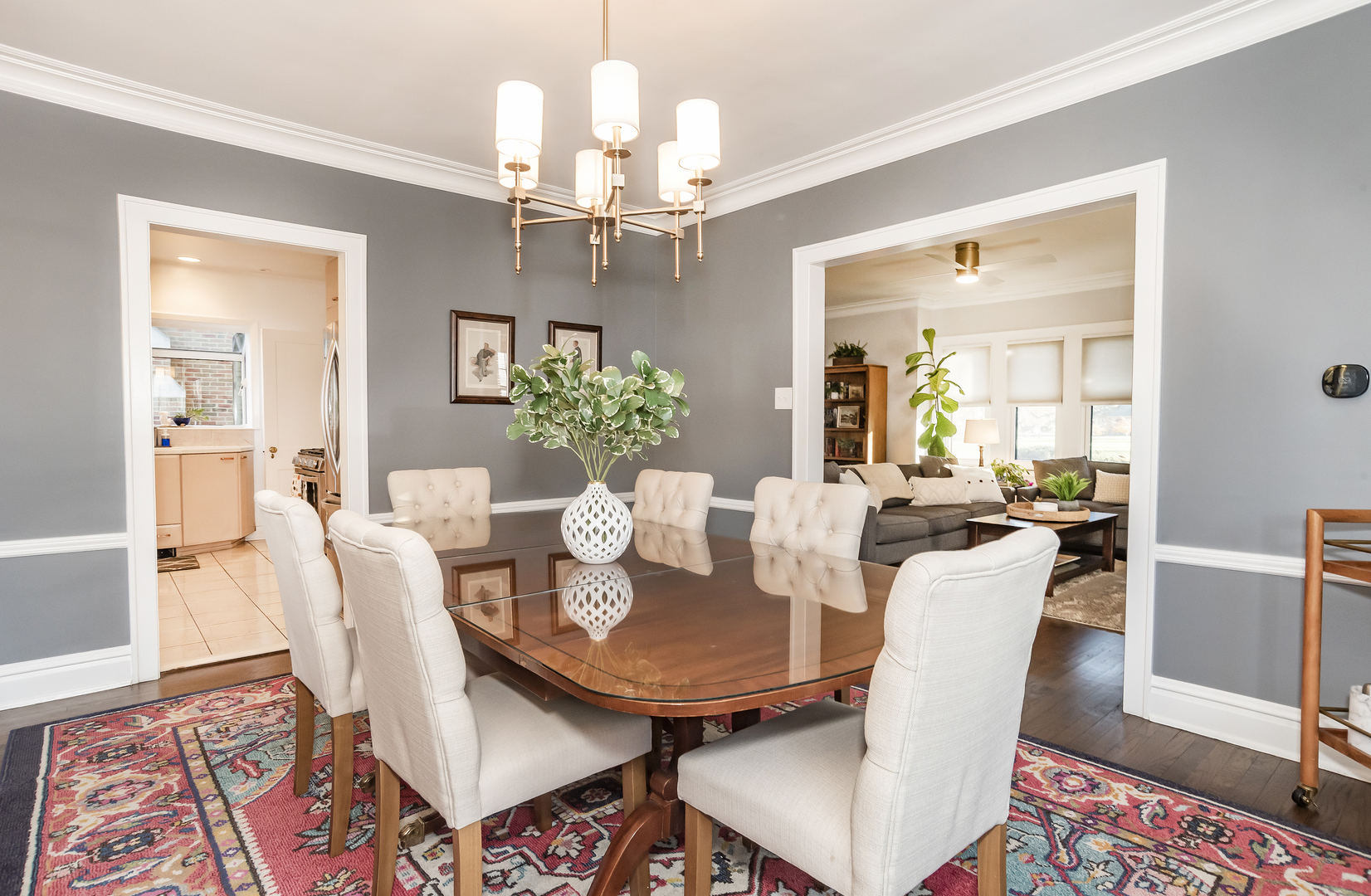 354 Robinson Court Riverside, IL 60546 - Photo 9 of 36 a view of a dining room with furniture and chandelier
