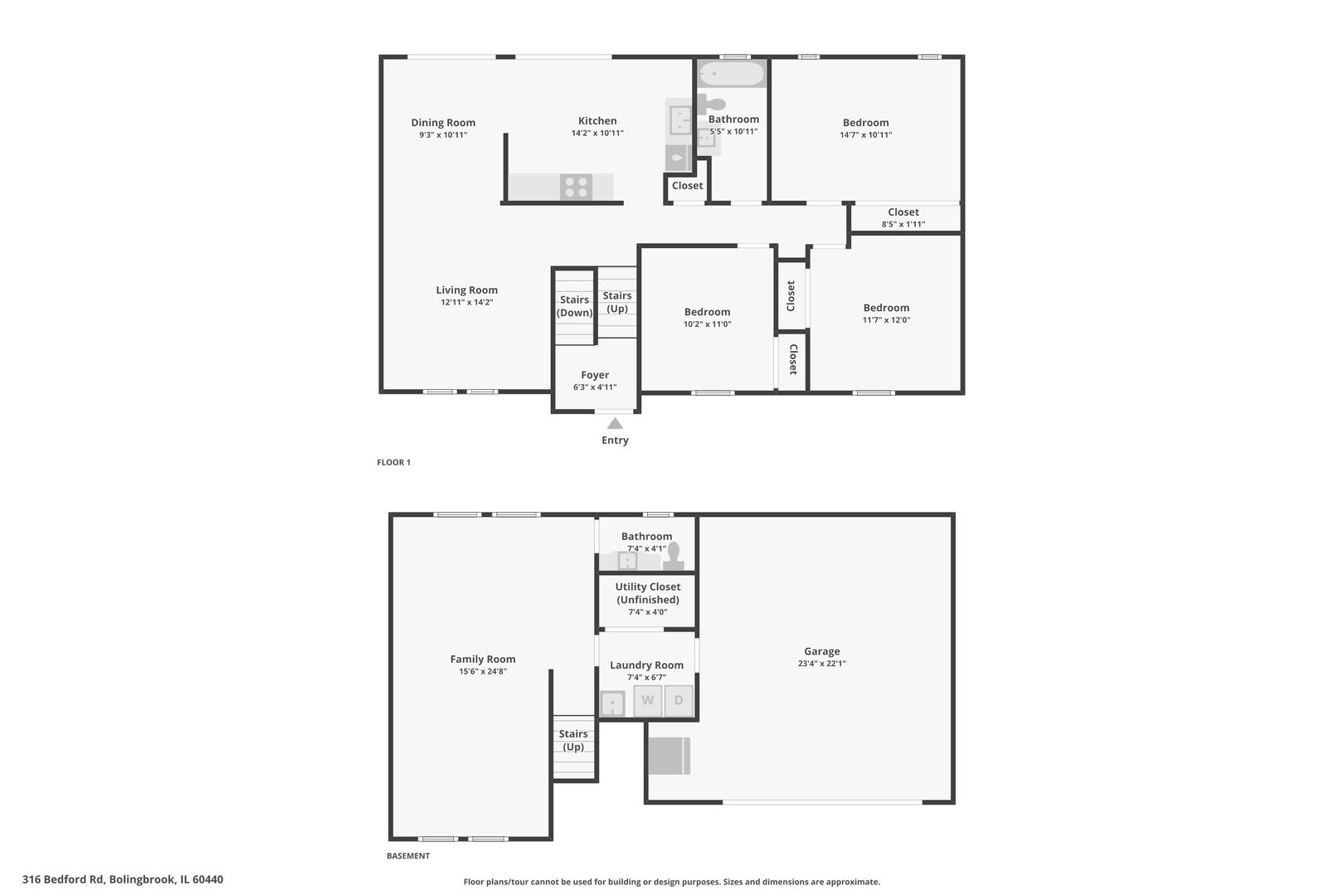 316 Bedford Road Bolingbrook, IL 60440 - Photo 38 of 38 a picture of floor plan