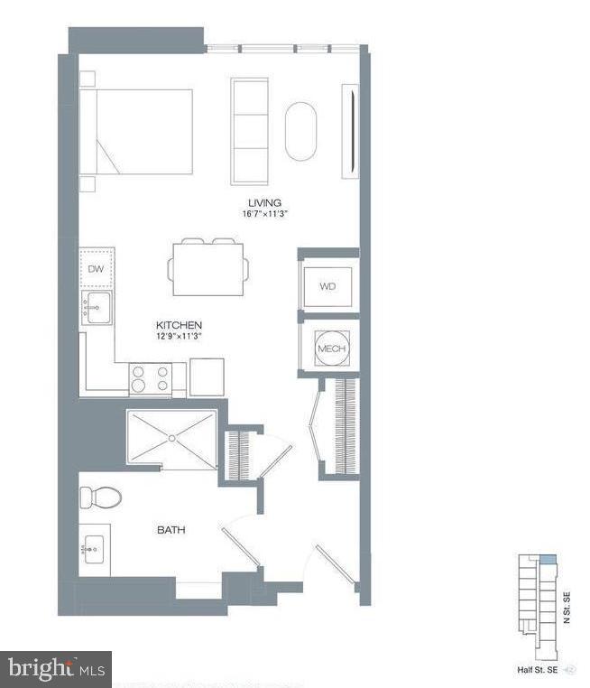 70 N Street Southeast, Unit N215 Washington, DC 20003 - Photo 16 of 16 a picture of a floor plan