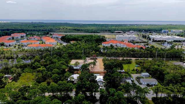 an aerial view of a city