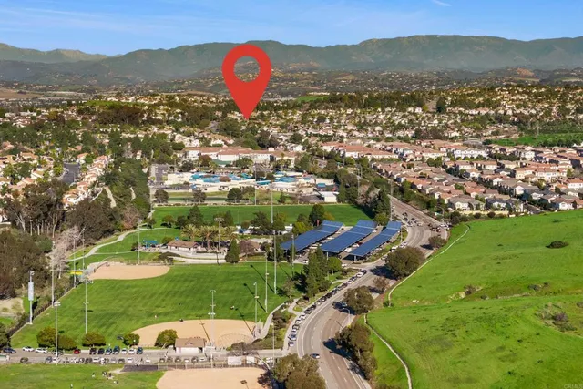 a view of a city with a mountain