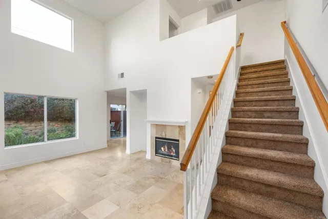 a view of an entryway with staircase