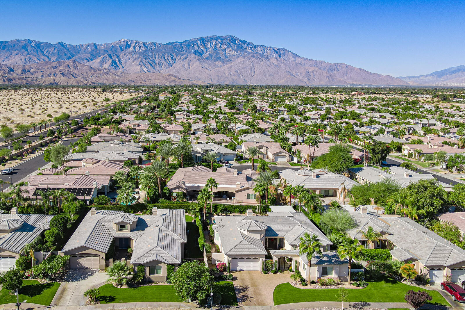 3 Lyon Road Rancho Mirage, CA 92270 - Photo 31 of 38 an aerial view of residential houses and outdoor space