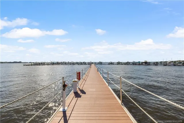 a view of river and deck