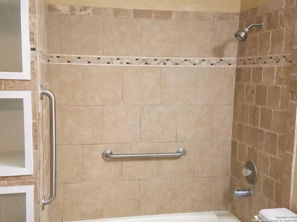 a bathroom with a window