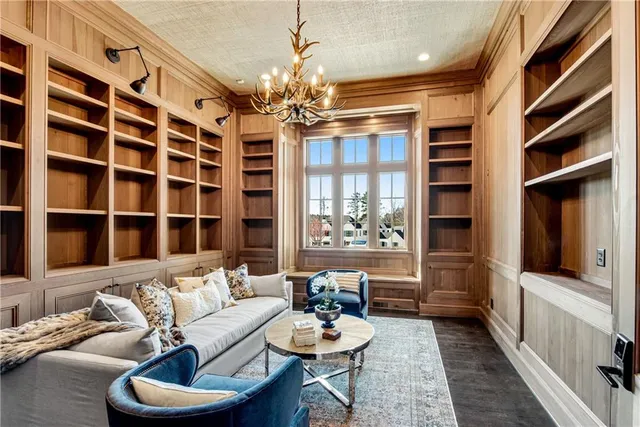 a front view of a building with a porch