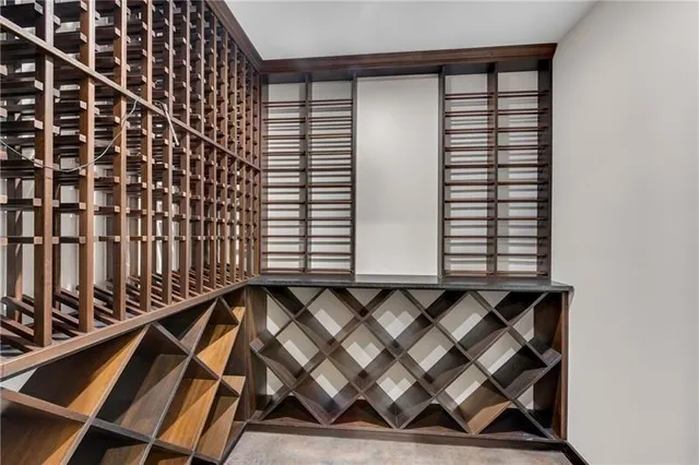 an aerial view of a house with outdoor space