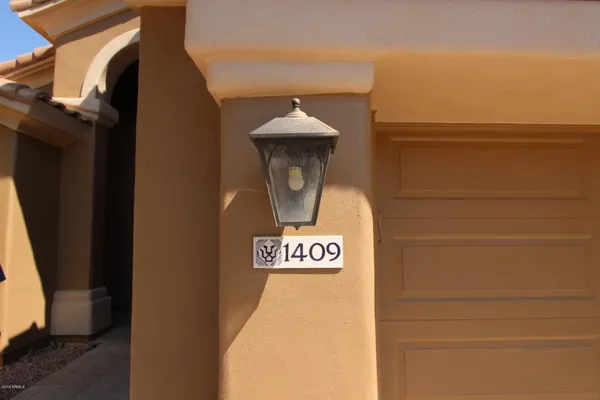 a view of a door of the house