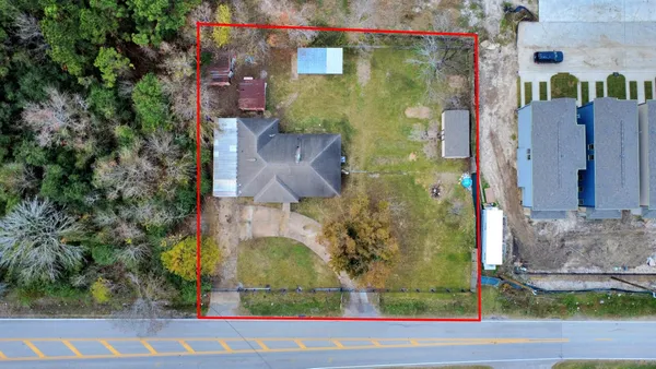 a bird view of a house