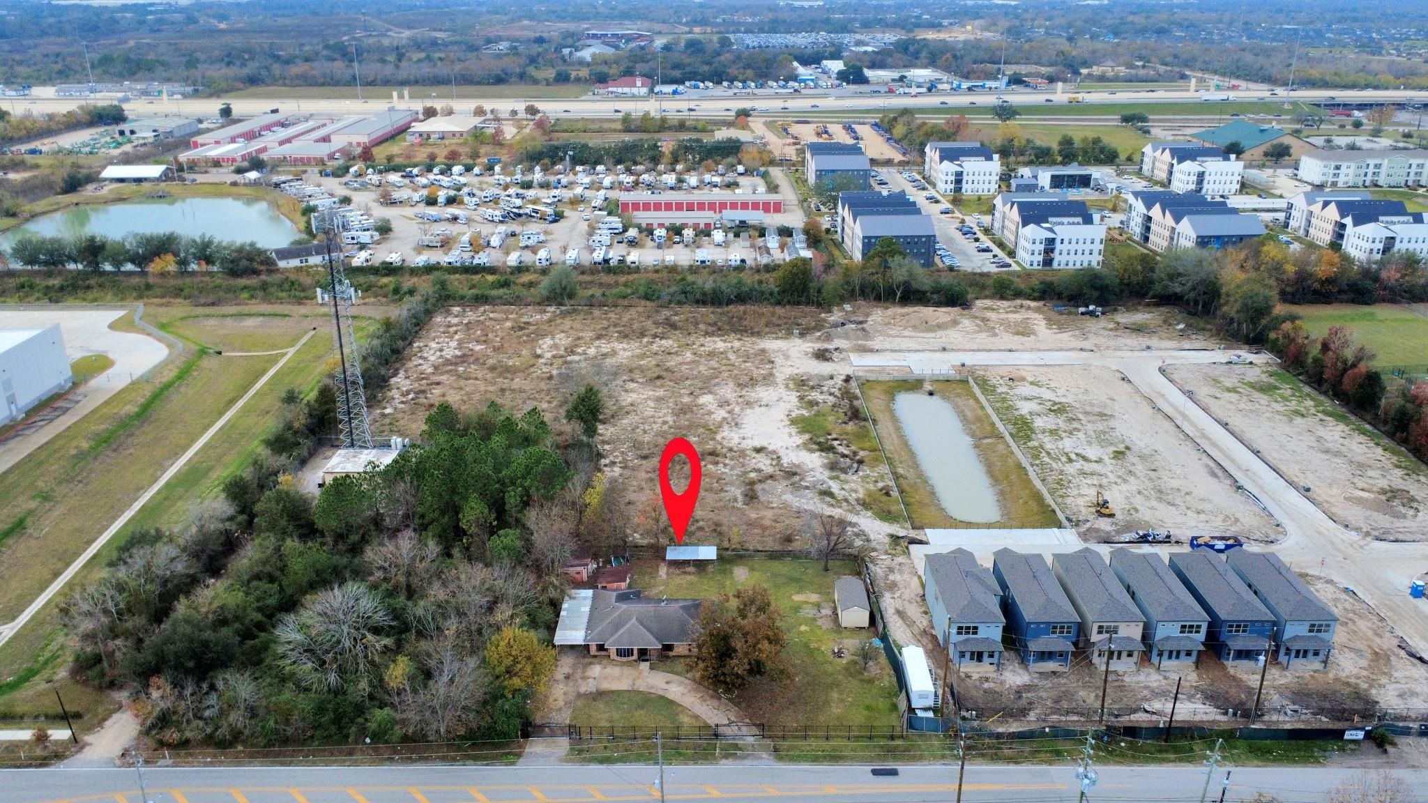 13610 Furman Road Houston, TX 77047 - Photo 25 of 25 an aerial view of residential houses with outdoor space and swimming pool