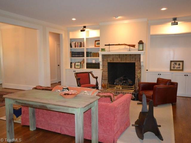 4784 Little Fox Road Randleman, NC 27317 - Photo 4 of 16 Living Room. Hardwood Floors, Fireplace with Gas Logs, Built-Ins