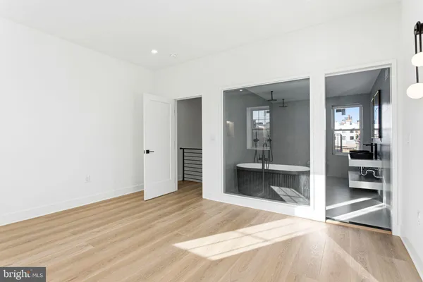 a room that has a bed in it