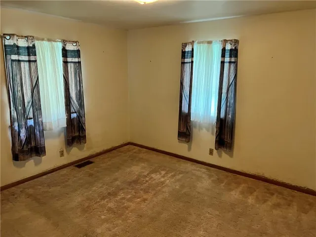 an empty room with closet