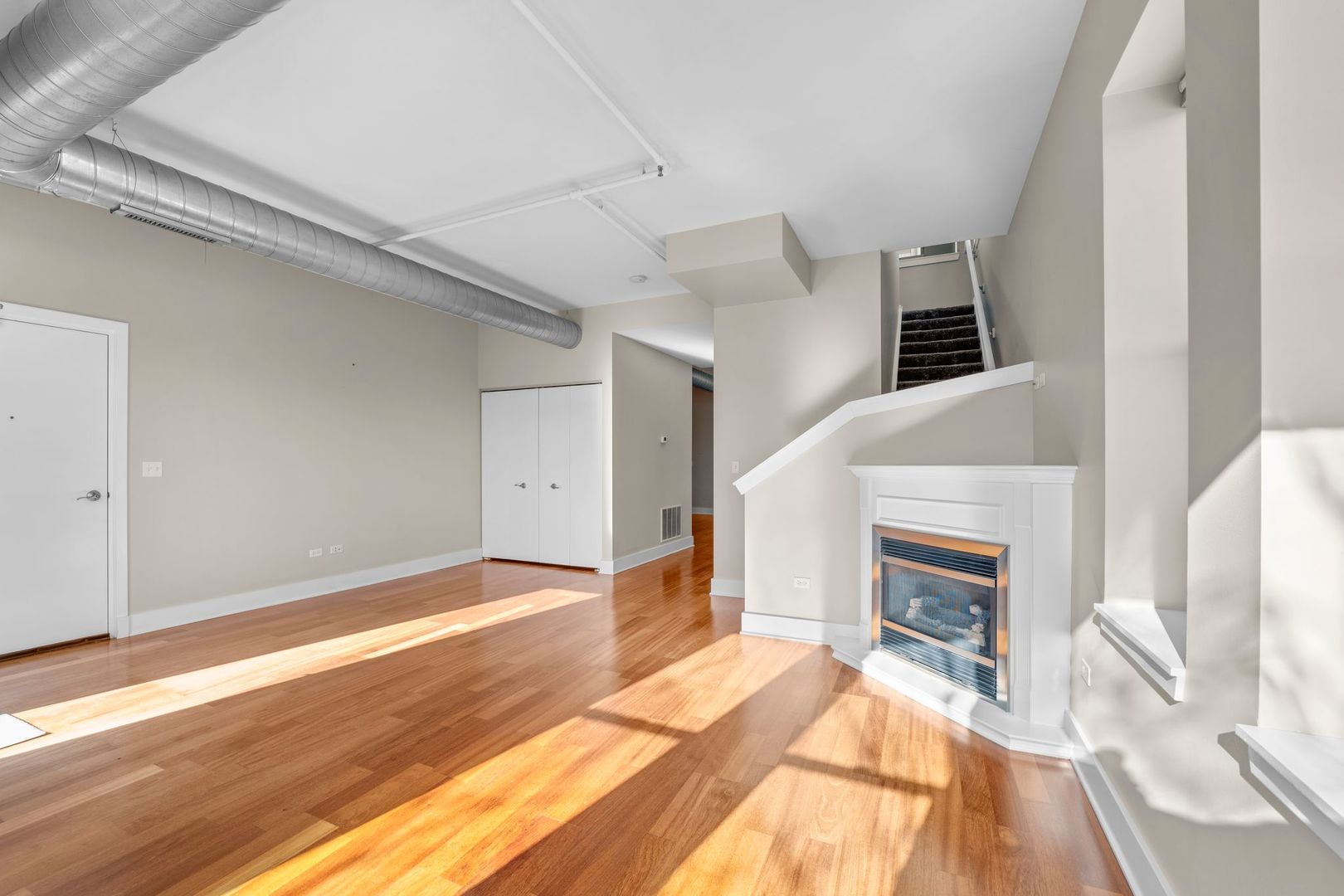 351 Front Street, Unit 2212 Lemont, IL 60439 - Photo 12 of 36 a view of empty room with wooden floor and fireplace