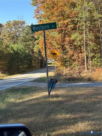 a view of water from a yard