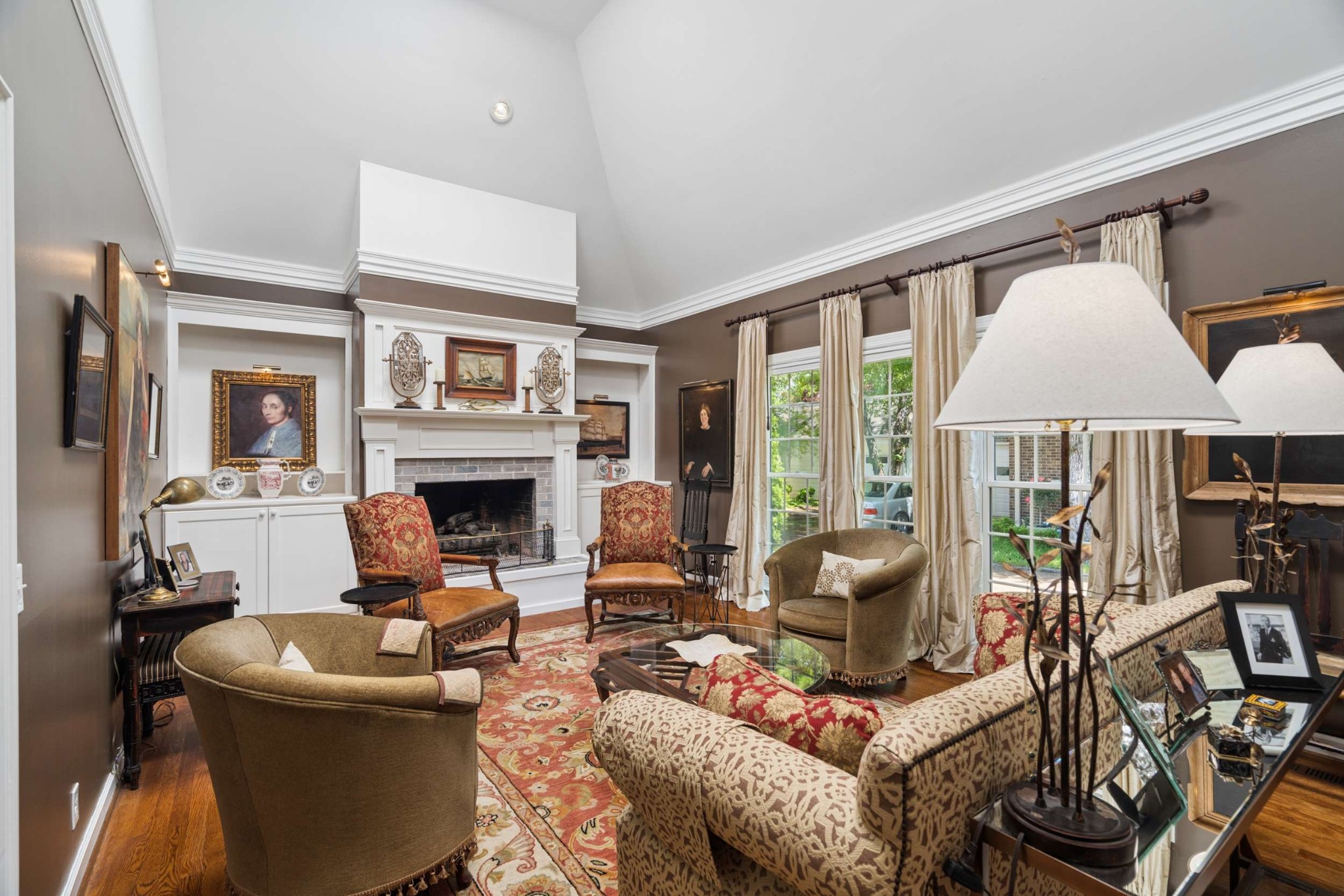 2723 Abbott Martin Road Nashville, TN 37215 - Photo 7 of 45 a living room with furniture and a fireplace