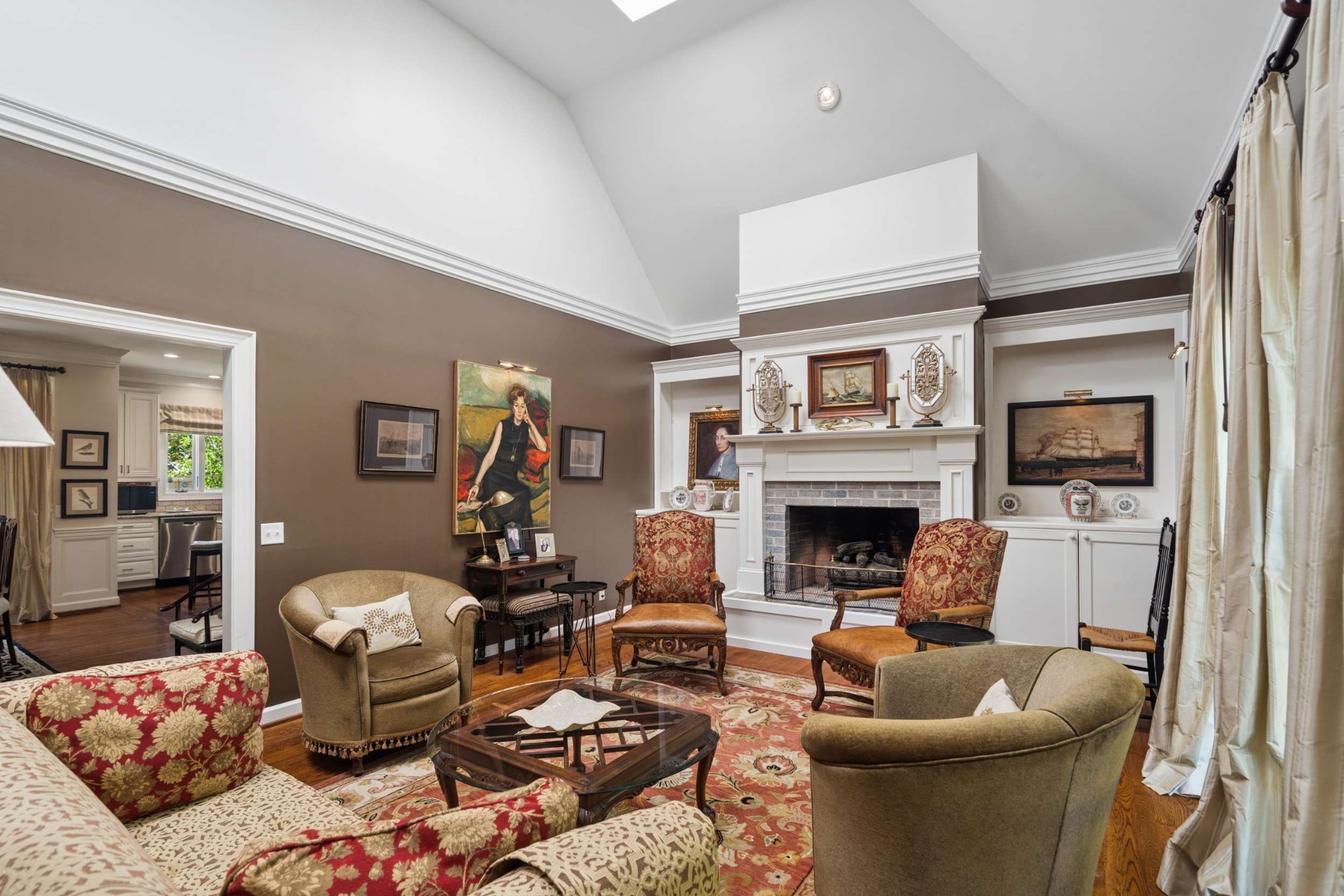 2723 Abbott Martin Road Nashville, TN 37215 - Photo 9 of 45 a living room with furniture large window and fireplace