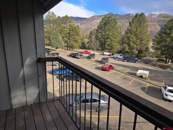 a view of a street from a window