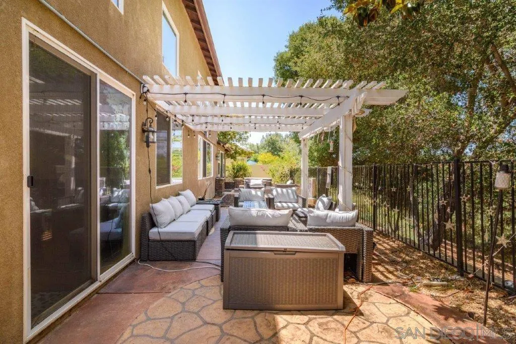 569 Inverlochy Drive Fallbrook, CA 92028 - Photo 30 of 46 a view of a patio with couches table and chairs and potted plants