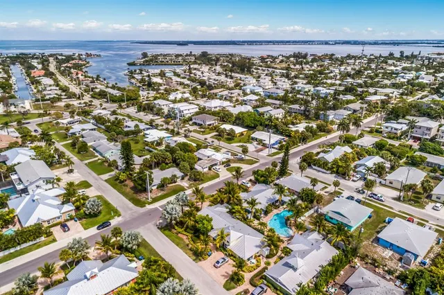 an aerial view of a city