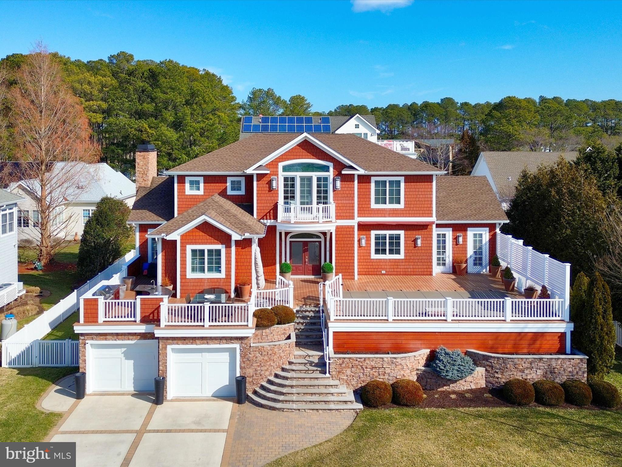 14 White Oak Road Rehoboth Beach, DE 19971 - Photo 47 of 63 Aerial view of the pool deck with outdoor kitchen