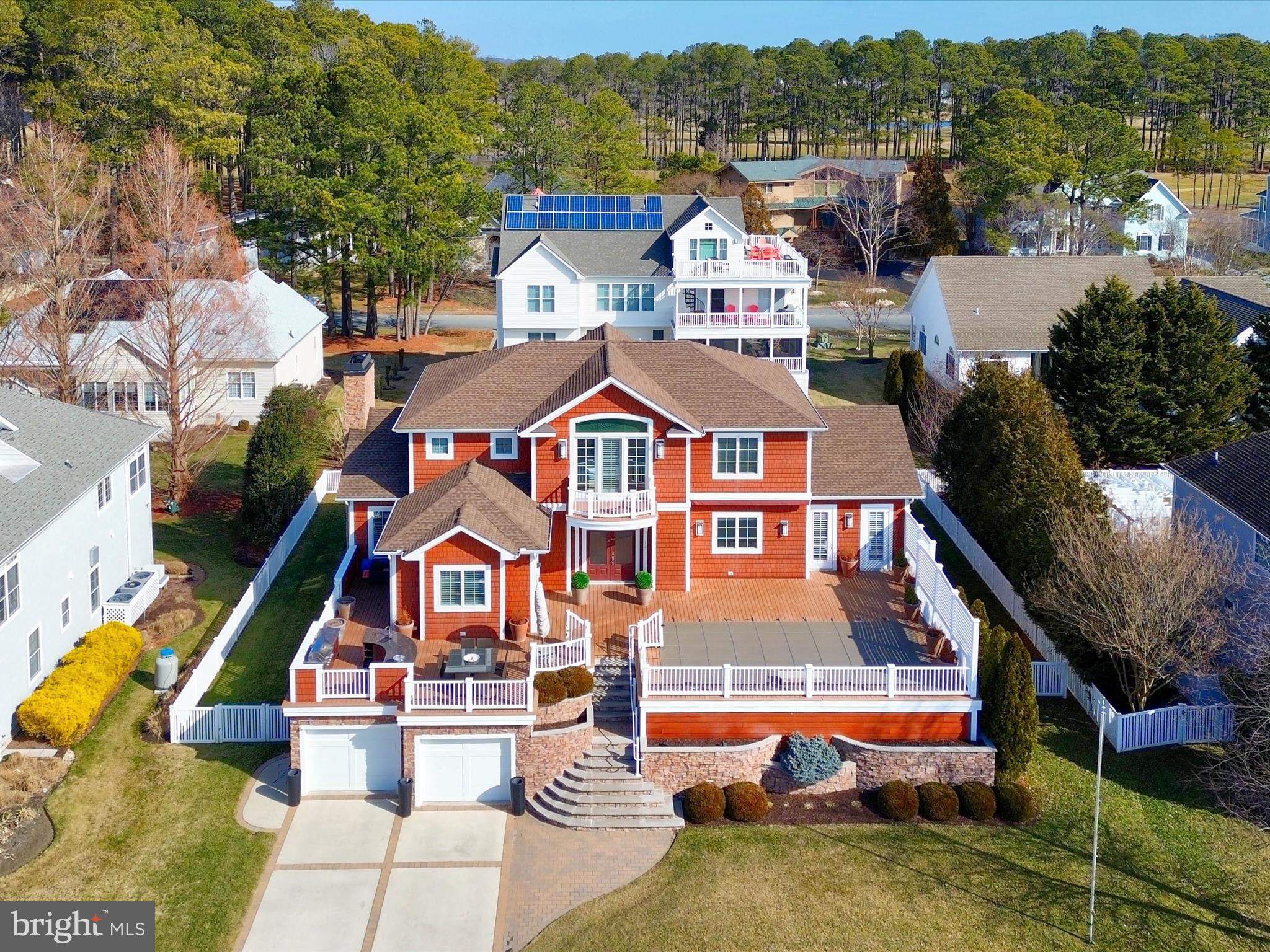 14 White Oak Road Rehoboth Beach, DE 19971 - Photo 48 of 63 Aerial view of the pool deck with outdoor kitchen