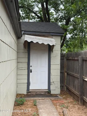 a side view of a wooden door