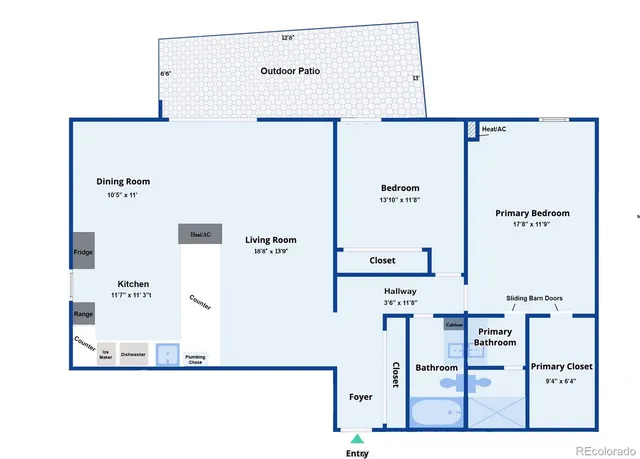 a picture of a refrigerator with wooden floor