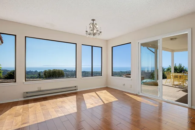 a view of balcony with mountain view