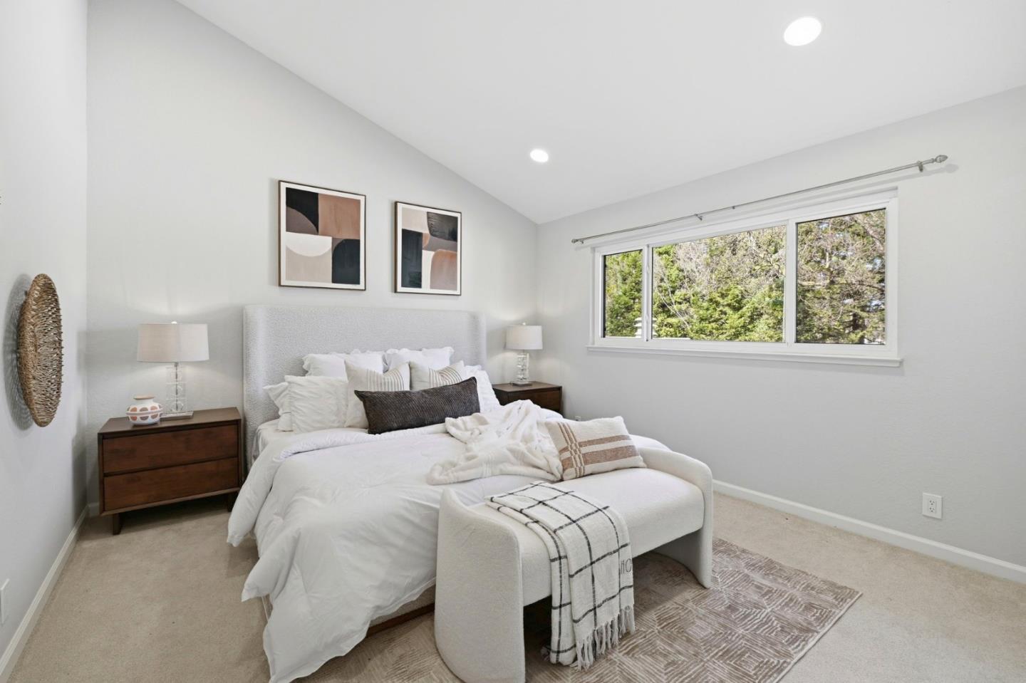 751 West Middlefield Road, Unit C Mountain View, CA 94043 - Photo 15 of 27 a bedroom with a bed and a lamp