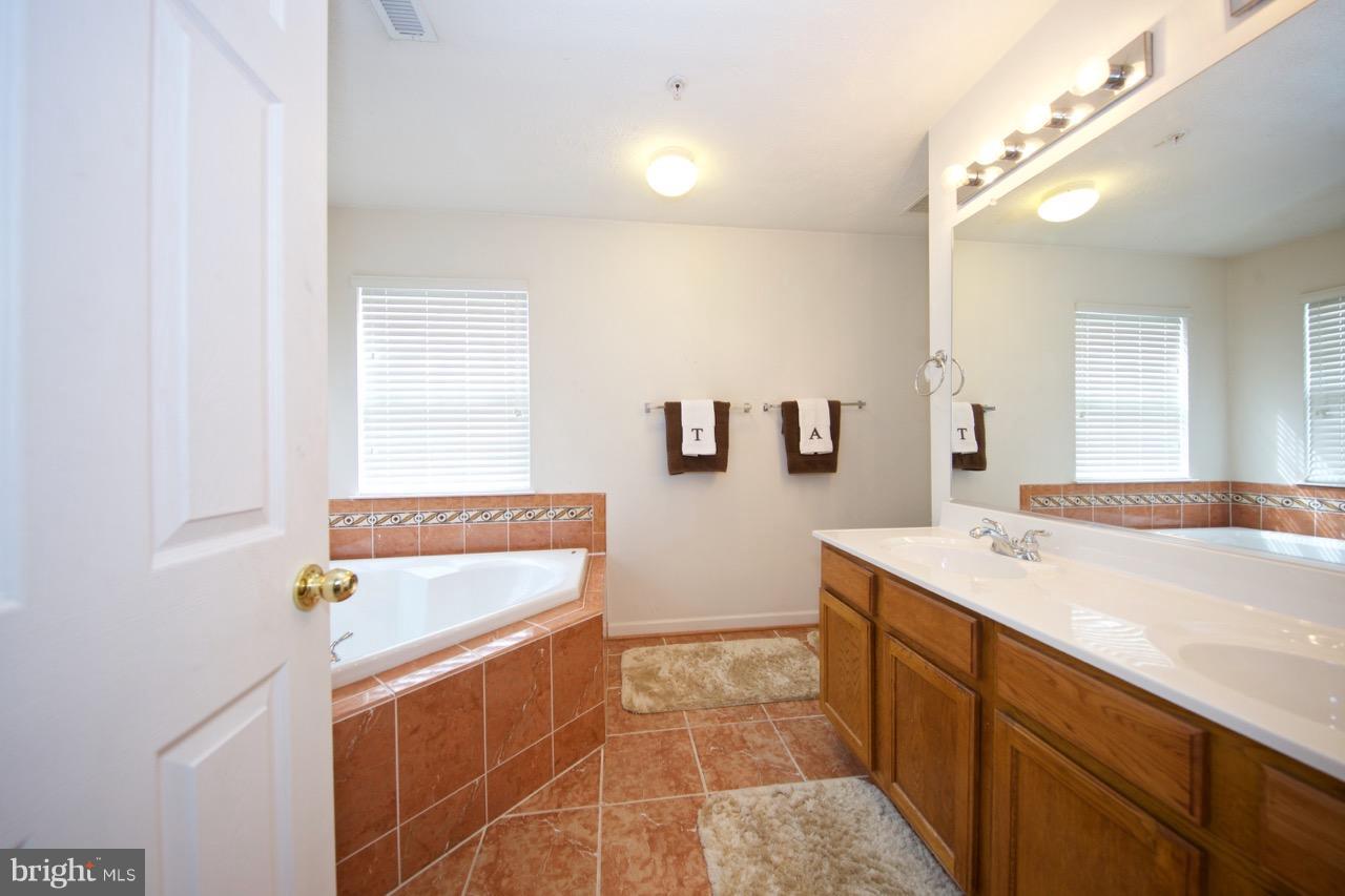 9701 Selfridge Road Baltimore, MD 21220 - Photo 18 of 29 a bathroom with a sink a vanity a mirror and a bathtub