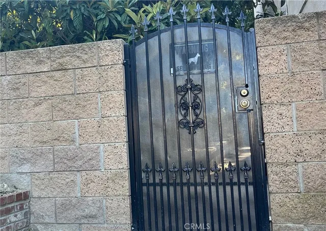 a view of a wooden door