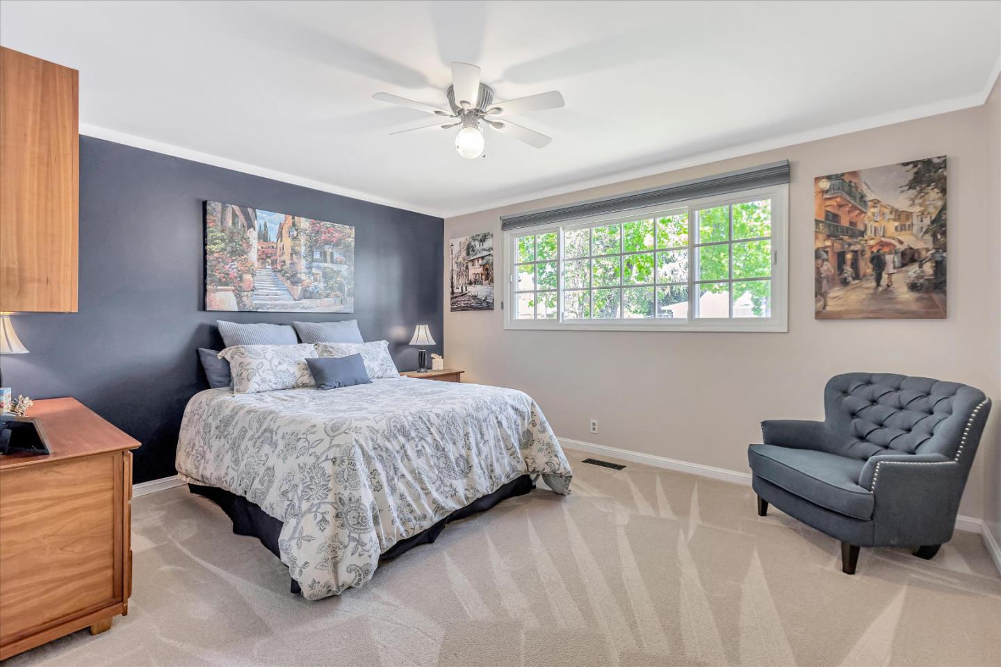 1929 Fordham Way Mountain View, CA 94040 - Photo 20 of 45 a spacious bedroom with a bed and a couch