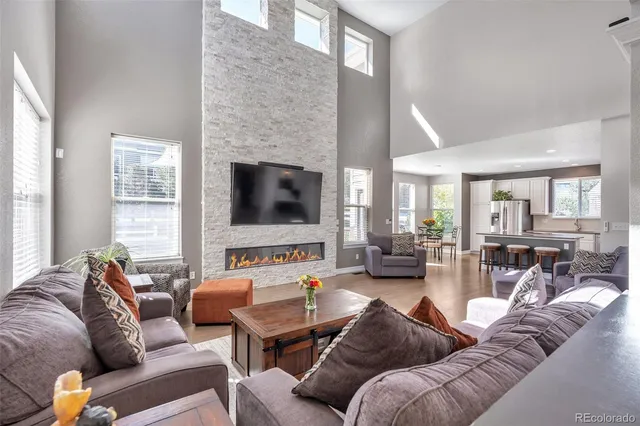 a living room with furniture or couch and a flat screen tv