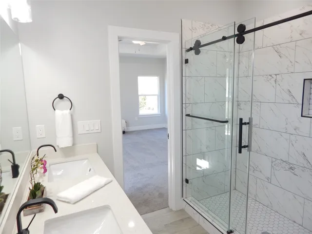 a bathroom with a shower
