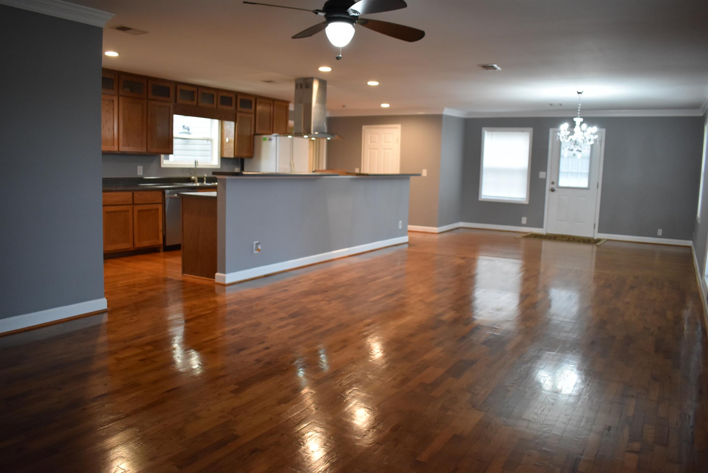 3714 Florence Road Murfreesboro, TN 37129 - Photo 3 of 25 Open Concept - Living Room, Kitchen, Dining with new crown molding and fresh paint!