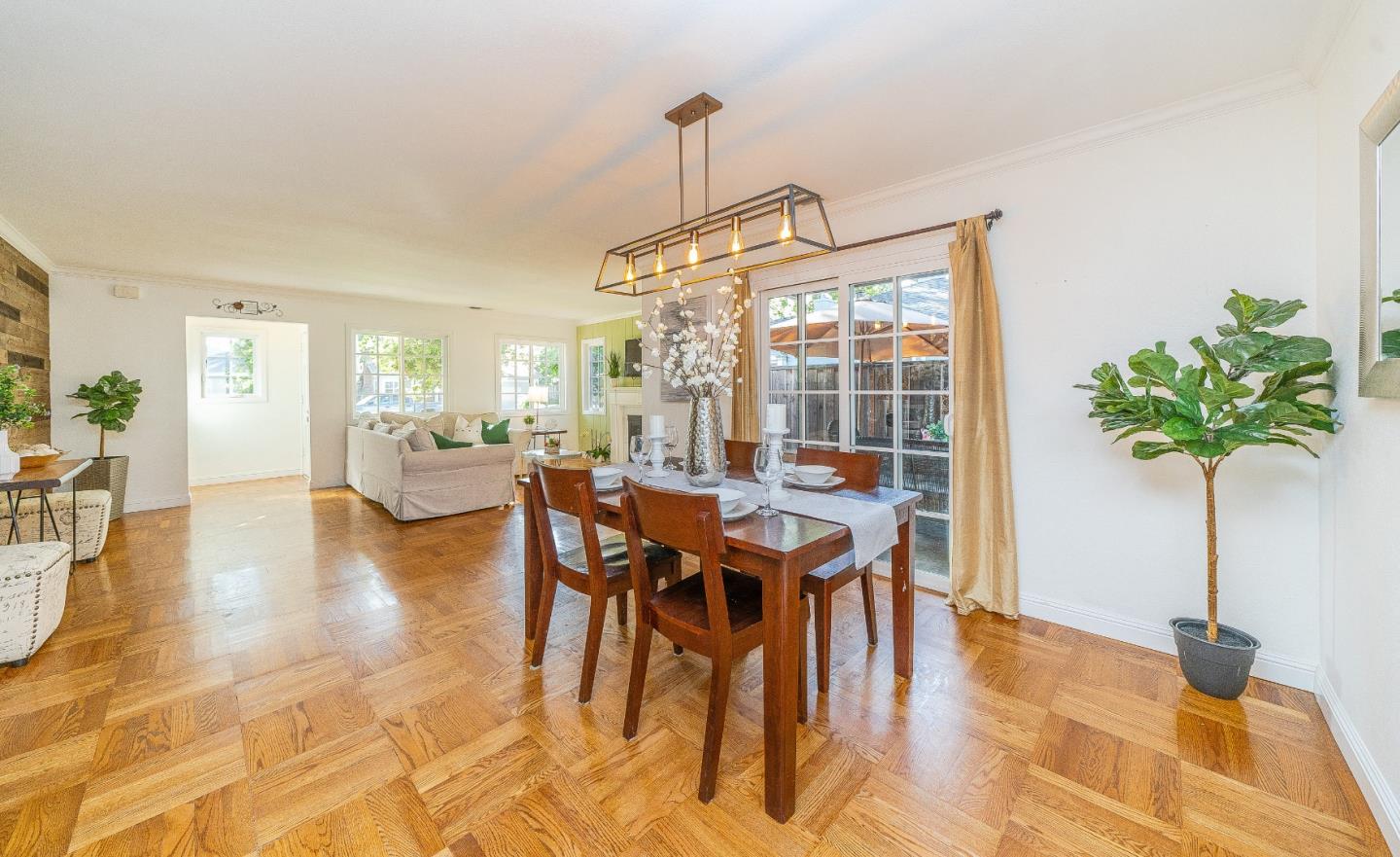1896 Ellen Avenue San Jose, CA 95125 - Photo 12 of 50 a dining room with furniture a chandelier and wooden floor
