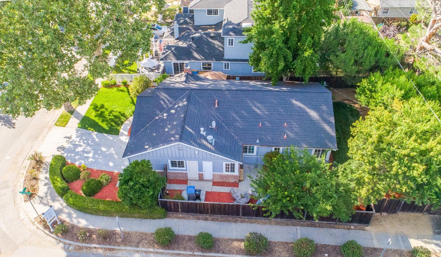 1896 Ellen Avenue San Jose, CA 95125 - Photo 45 of 50 a aerial view of a house with a yard and large trees